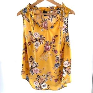 TORRID | Sheer Yellow Floral Sleeveless Shell